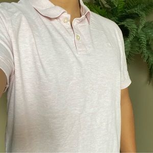 Banana Republic Organic Cotton Polo Shirt Mens, size L fit M, pale rose color.